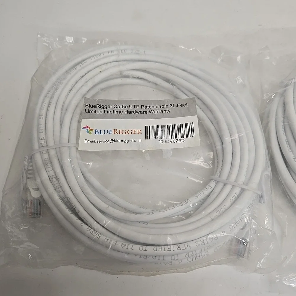 2-pack 35 Feet BlueRigger Cat5e Utp Patch‎ Cable